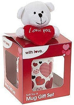 Mother's Day Gift Set with Heart Chocolates, Mug and Teddy Bear and Light Up Rose
