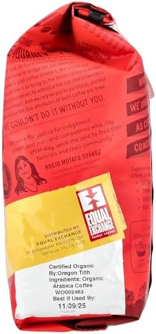 Equal Exchange Organic Coffee, Whole Bean, Full City Roast, Decaffeinated, 12 oz (340 g)