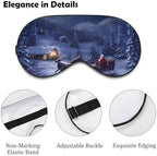 Sleep Mask for Men Women Snow Night Santa And Deer Eye Mask for Sleeping Comfortable Blindfold Eye Cover with Adjustable Strap for Travel Yoga Nap Shift Work