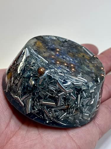 1 Light Blue Tower Buster Orgone Generator Energy Accumulator PERFECT GIFTING TOOL! Made 7.83/432/528Hz Frequency with OM Chants Many Beautiful Ingredients!