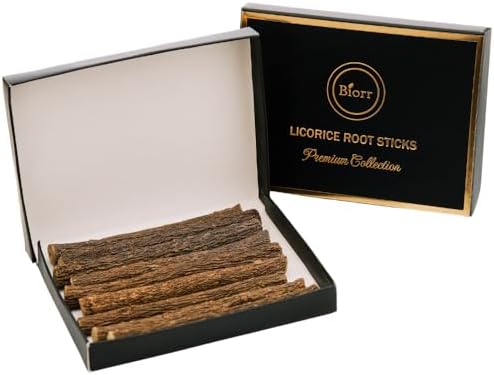 BIORR Licorice Root Sticks – 100% Natural Herbal Chew Sticks (10 pcs, 10cm) – Dried Mulethi/Glycyrrhiza Glabra – Herbal Tea & Relaxation – Premium Collection