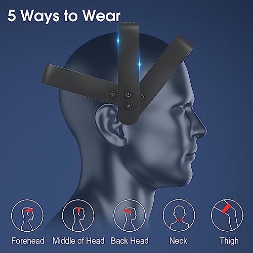 Master Massage Upgraded H2 Electric Scalp Massager for Head Massage with Heating, for Stronger, Thicker, Hair- 10 Vibrating Contacts, Phototherapy, for Deep Relaxation, Stress Relief-(Black)