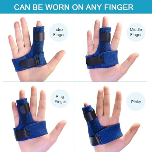 Sumifun Finger Brace, Trigger Finger Splint for Index Middle Ring Pinky Finger Arthritis Pain, Tendon Injury, Broken Mallet Finger Stabilizer Supports for Dislocated Knuckle Immobilizer Wrap for