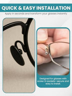 SPORTS WORLD VISION Glasses Titanium Nose Pads | Oval Shape Non-Slip Nose Pads for Glasses | 13mm Screw-in Easy Replacement and Comfortable Fit 1 Pair in Black Finish