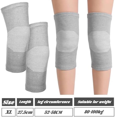 2 PCS Bamboo Charcoal Knee Sleeve Compression Knee Sleeve Elastic Thicken Warm Knees Brace for Arthritis Pain Enhanced Comfort Running Cycling Ski Dance Men Women (X-Large)