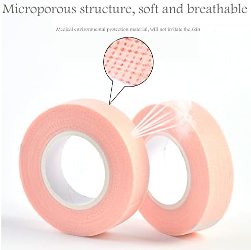 6 Rolls Eyelash Tape,Adhesive Fabric Eyelash Extension Tape,Breathable Micropore Fabric Tape for Eyelash Extension Supplies,9 m/10 Yard Each Roll (Pink)