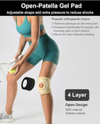 Knee Brace for Men Women Knee Braces for Knee Pain, Patellar Tendon Support Strap, Knee Brace for Meniscus Tear Compression Sleeve, Fit Under 170lbs (Black)