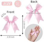 60Pcs Baby Pink Gift Wrap Bows, 3.3" Satin Ribbon Bows for Gift Wrapping, Large Size Bows for Treat Bags, Baby Shower Birthday Wedding Xmas Party Decors, Valentines, Gift Bags, DIY Crafts