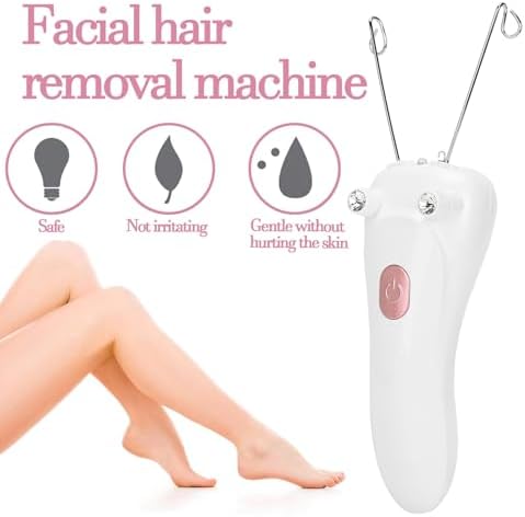 Ladies Facial Hair Remover Electric Women's Beauty Epilator, Cordless Electric Facial Threading Hair Removal for Women, Rechargeable Face Hair Remover Cotton Thread Epilator Body Hair Removal Device