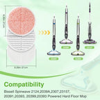 8 Pack Mop Pads Replacement Compatible with Bissell Spinwave 2124, 2039A, 2307, 23157, 23159, 20393, 20399 Hard Floor Spin Mop, 2 Soft Pads, 4 Scrubby Pads, 2 Heavy Scrub Pads