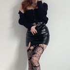 Halloween Spiderweb Tight Stockings Black Fishnet Pantyhose Bat Spider Web Thigh High Stockings Striped Lolita Women Gothic Stockings, Small