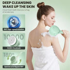 Rechargeable Electric Body & Back Scrubber Brush – Waterproof Spinning Bath Brush with Dual Long Handles & 5 Replaceable Heads for Deep Cleansing, Exfoliating & Massage