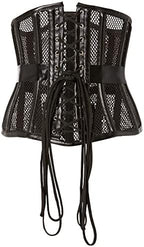 Daisy corsets Women's Fishnet & Faux Leather Steel Boned Underbust Corset
