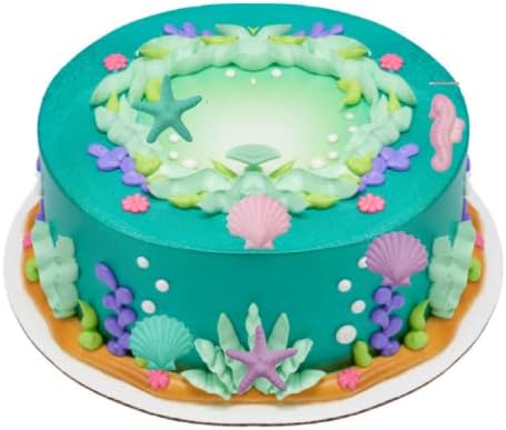12pack Pink Purple Teal Edible Seahorses Starfish Shells Shimmer Sugar Cake