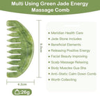 Scalp Massage Comb, Scalp Massager for Hair Growth, Head Scratcher for Itchy Scalp, Natural Gua Sha Jade Stone for Stress Relief, Meridian Brush