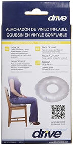 Drive Medical Inflatable Vinyl Ring Cushion, Grey, Universal