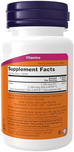 NOW Foods Supplements, Methyl Folate 1,000 mcg, Metabolically Active Folate*, Co-Enzyme B Vitamin, 90 Tablets