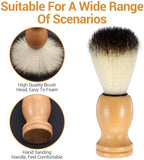 12 Pcs Wood Handled Hair Shaving Brush Professional Salon Tools Beard Grooming Tool for Men Shave Accessory