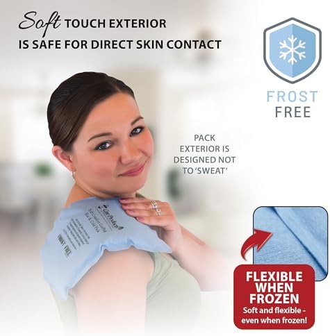 Core Products Soft Comfort CorPak – Reusable Hot & Cold Therapy Pack, Ice Pack for Injuries, No-Frost Compress for Muscle, Back & Joint Pain Relief – 6" x 20", Made in USA