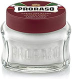 Proraso Pre Shave Conditioning Cream - Sandalwood Oil & Shea Butter - Moisturizing & Nourishing for Coarse or Hard Beards - Premium Italian Pre Shave Cream - 3.6oz