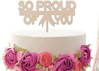 So Proud of You Cake Topper,Rustic Wood Graduation Cake Topper, Grad Cake Topper for Congrats Grad Graduation Celebration Party Favor Graduate Cupcake Toppers 2022 Cake Accessories
