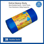 XLarge Heavy Duty Blue Rubble Sacks Builders and DIY Choice Rubble Waste Bags - Pack of 25