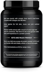 Beef Protein Powder, Vanilla - Dairy Free with Natural Collagen for Keto, Paleo, Bone Broth & Low Carb Diets, 2 Pound