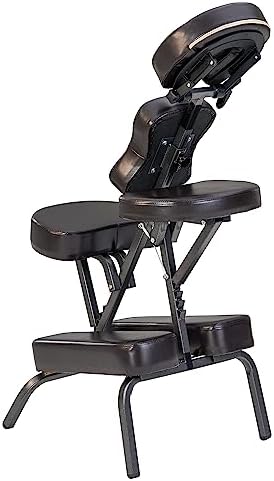 Master Massage Bedford Full Body Portable Massage Chair – Lightweight Folding Tattoo & Salon Chair with Adjustable Height, Face Cradle, Carrying Case (Coffee)