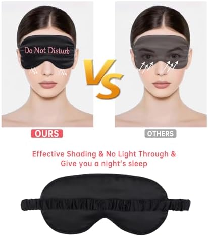 4 Pack Eye Mask for Sleeping Silky Funny Soft Satin Sleep Shade Cover Blindfold with Elastic Strap Travel Nap Blackout for Women Men