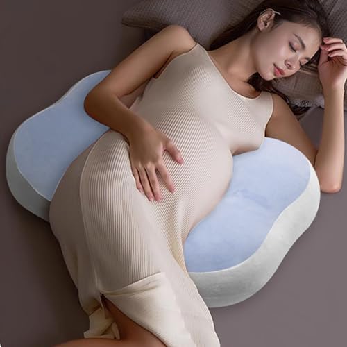 AUNMAS W Shaped Pillow, Sleeping Support with Cotton Material, Adjustable Design, Ergonomic Support for Pregnant Women and Side Sleepers (Blue)