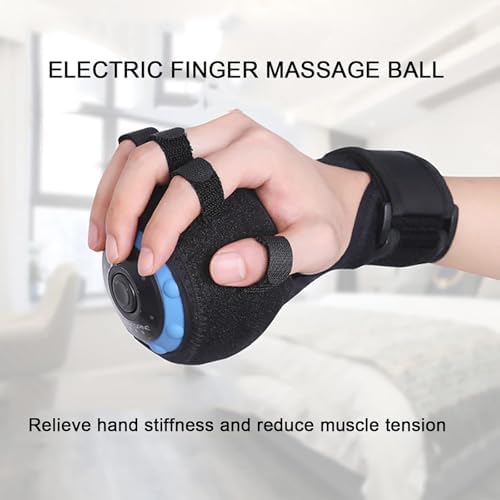 Hand Wrist Massage Ball, Stroke Hemiplegia Finger Massager Physical Therapy Equipment, Electric Massager Ball for Hand Stroke Recovery, Functional Impairment and Hemiplegia