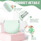 Silicone Retainer Denture Storage Case Holder, Portable Slim Dental Container Cleaning Box with Drain Holes and Leakproof for Aligners, Mouth Guards, Night Guards, Removable Dental Appliances (Green)