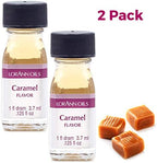 LorAnn Oils Super Strength Flavoring - Used For Candy Making, Flavoring, Baking, Hard Candy, & Flavor Oils - Bold, Natural Flavors 4X Stronger Than Extracts - Caramel, Pack of 2, 0.125 fl oz
