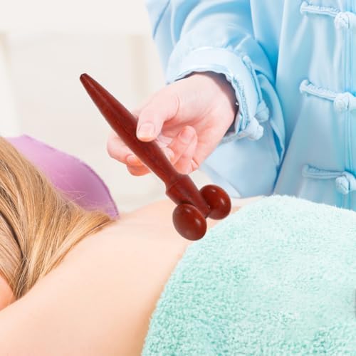Therapy Massage Tool Four-Piece Set Wooden Massage Sticks Gua Sha Scraping Tools for Muscle Relief Self and Sculpting 5.31 Inch