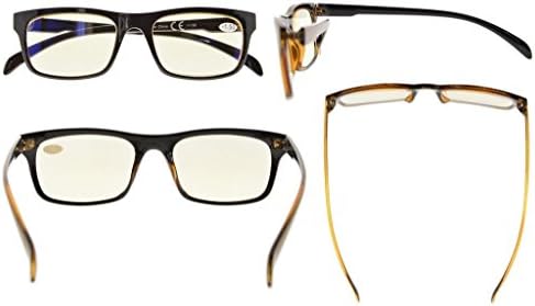 Eyekepper SuperPak 2 Frame Computer and Gaming Eye Strain Relief Glasses Pack Anti Glare and Non Reflective Blue Ray Blockers(Yellow lens,+2.00)