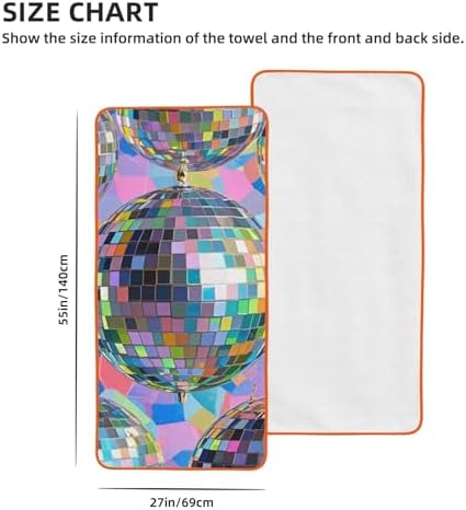 Disco Ball Pattern Bath Towel Super Absorbent Soft Coral Velvet Bathroom Towel 27 x 55 Inch Microfiber Beach Towels for Bathroom, Gym, Spa and Hotel Towel