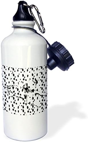3dRose "Dalmatian, Spots On Spots" Sports Water Bottle, 21 oz, White