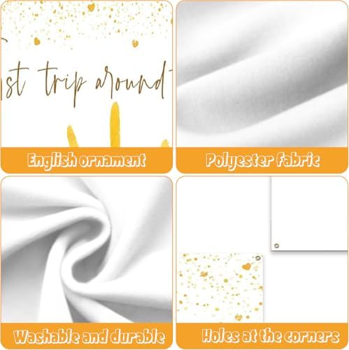 First Trip Around The Sun Backdrop for 1st Birthday Party Decorations Supplies,First Birthday Photography Backdrop Banner Muted Sunrise Wall Hanging Decor