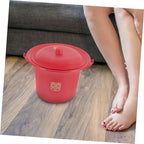 FRCOLOR Spittoon Bucket Urinals Spittoon Night Urine Pot Tank Riser Old People Spittoon Portable Urine Bucket Wedding Spittoon Urine Storage Pot Red Pp Enamel Household Bride