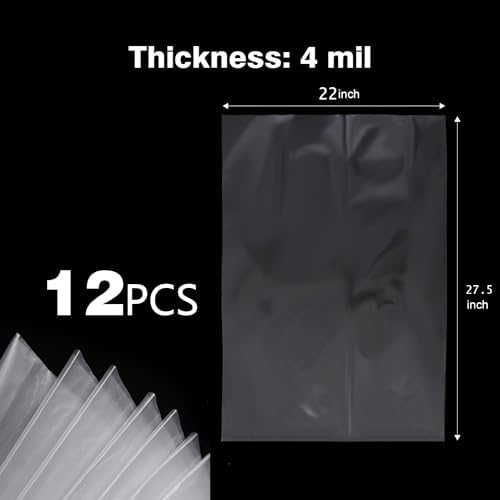 5 Gallon Bucket Liner Bags, 4Mil 12pcs 22x27.5 inches(Excluding Bucket), Turkey Brine Bag Food Grade Bags for Marinading and Brining, BPA Free, Extra Heavy Duty Leak Proof, Great for Food Storage