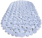 “Pebbles” Non-Slip Bathtub & Shower Mat 27”x14” Oval - Non-Toxic - Safe, Clean, Machine-Washable, Superior Grip & Drainage, Vinyl, for Smooth Floors ONLY, Opaque White