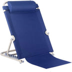 Folding Rest Breathable Bed Backrest, Portable Lifting Bed Backrest Support for Disability, with Adjustable Headrest,Blue