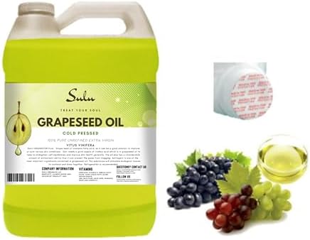 SULU ORGANICS 100% Pure Unrefined Grapeseed Oil Cold Pressed 1 Gallon (128 FL.OZ)
