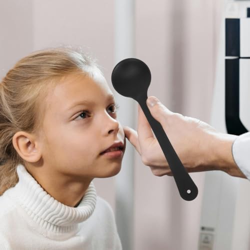 Frcolor 3Pcs Eye Occluder Ergonomic Design Black Plastic Lightweight Full Cover Handheld Dedicated Vision Test Occluder for Eye Chart Exam