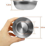 12 Pack 3.5inch Stainless Steel Sauce Dishes Mini Individual Saucers Bowl Round Seasoning Dishes Sushi Dipping Bowl Appetizer Plates, Sliver