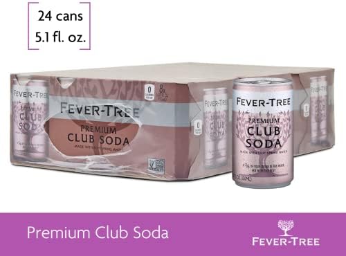 Fever-Tree Premium Club Soda Cans, 24pk/5.07 Fl Oz, No Artificial Sweeteners, Flavorings or Preservatives (Pack of 3)
