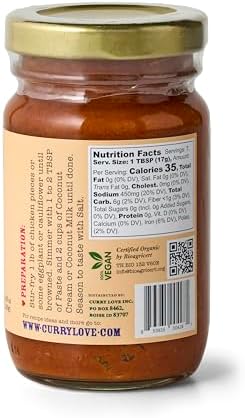 Organic Red Thai Curry Paste Made in Thailand, Authentic & Premium | 1 x 4.23 Ounce Jar