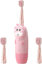 Beaupretty Electric Toothbrush Sonic Toothbrush Set with 4pcs Pink Deer Handle and 2 Replacement Heads USB Rechargeable for Oral Care