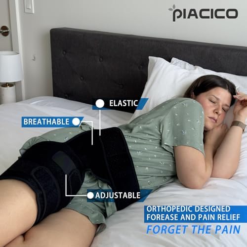 Hip Brace for Men & Women - Sciatica Pain Relief Devices, Compression Support Wrap for Thigh Injury,Groin, Hamstring, Joints, Hip Pain, Improved Mobility & Recovery (Grey Right)