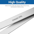 Ymapinc Fish Bone Tweezers Set, 4 Pieces Stainless Steel Food Cooking Tweezers to Remove Bones and Scales, Kitchen Tongs with Ergonomic Handles (Silver)